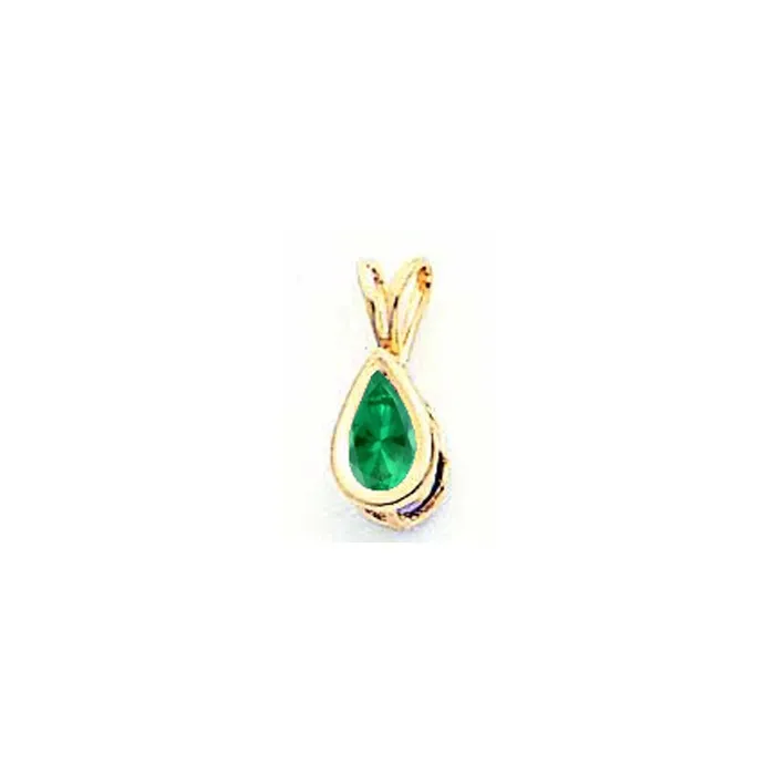 Necklaces Goldia 14K Yellow Gold 6x4mm Pear Mount St Helens bezel pendant