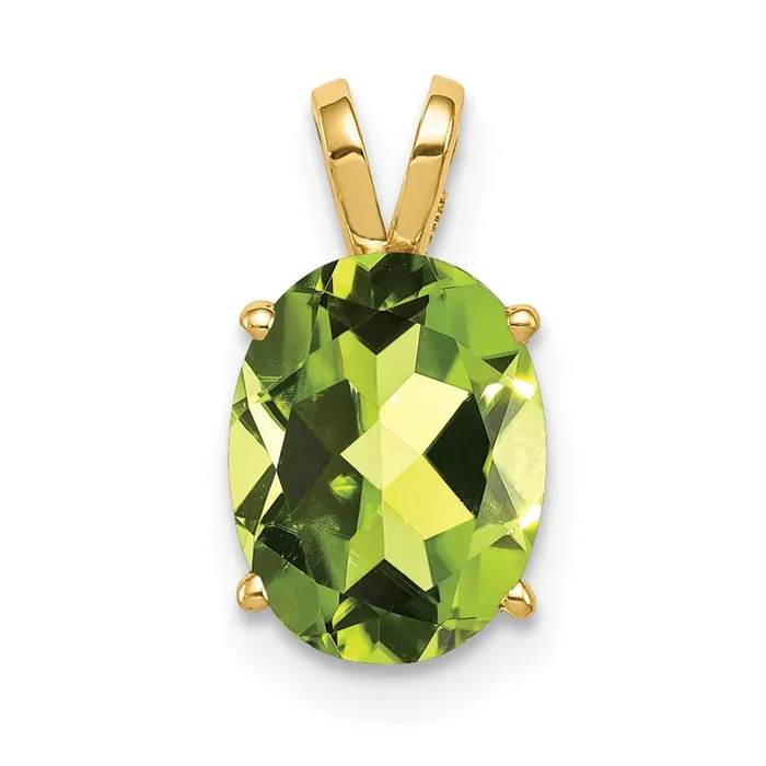 Necklaces Goldia 14K Yellow Gold 9x7mm Oval Peridot pendant