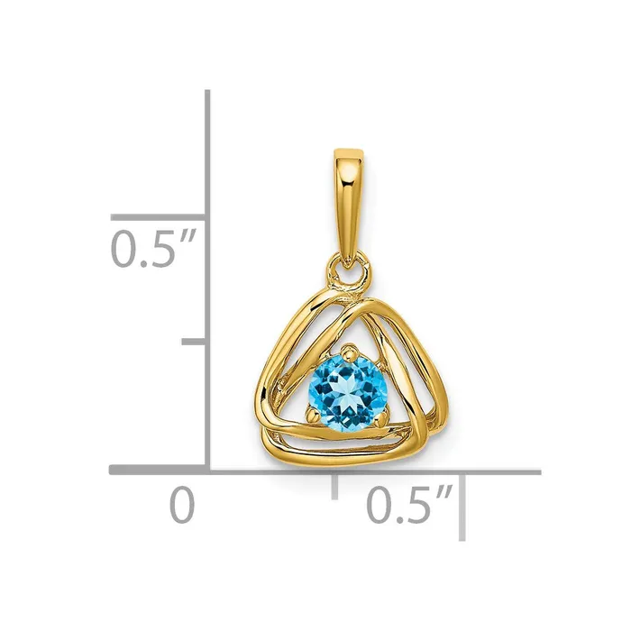 Necklaces Goldia 14K Yellow Gold Blue Topaz Triangle Pendant