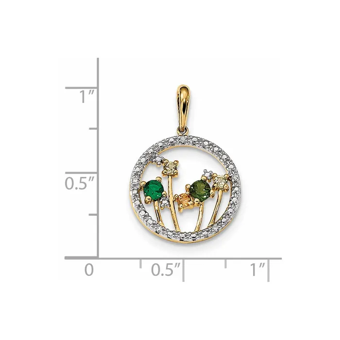 Necklaces Goldia 14K Yellow Gold CrEmeraldPECIChrome Diopside u0026 Real Diamond Pendant