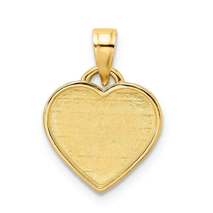 Necklaces Goldia 14k Yellow Rhodium Gold and White Rhodium Diamondcut Border Heart Pendant