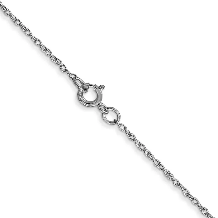 Necklaces QGold 14K White Gold 22 inch Carded 6mm Cable Rope with Spring Ring Clasp Chain Necklace