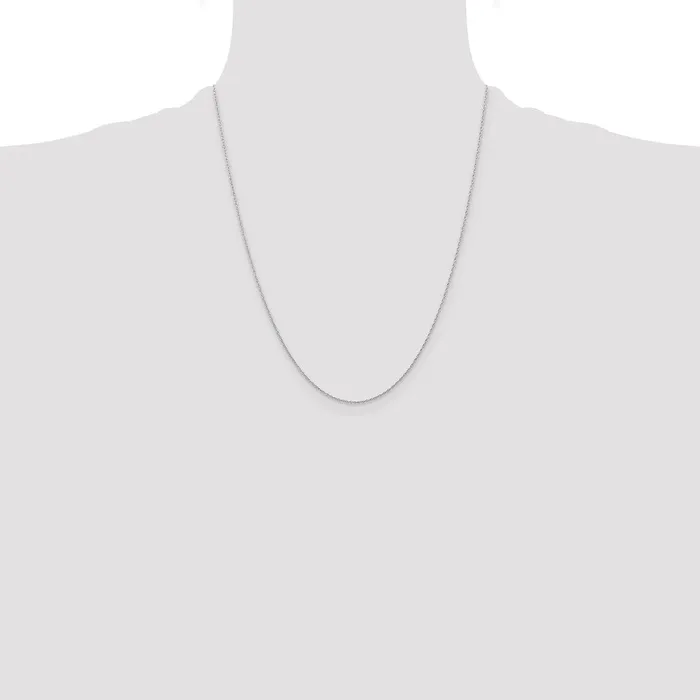 Necklaces QGold 14K White Gold 22 inch Carded 6mm Cable Rope with Spring Ring Clasp Chain Necklace