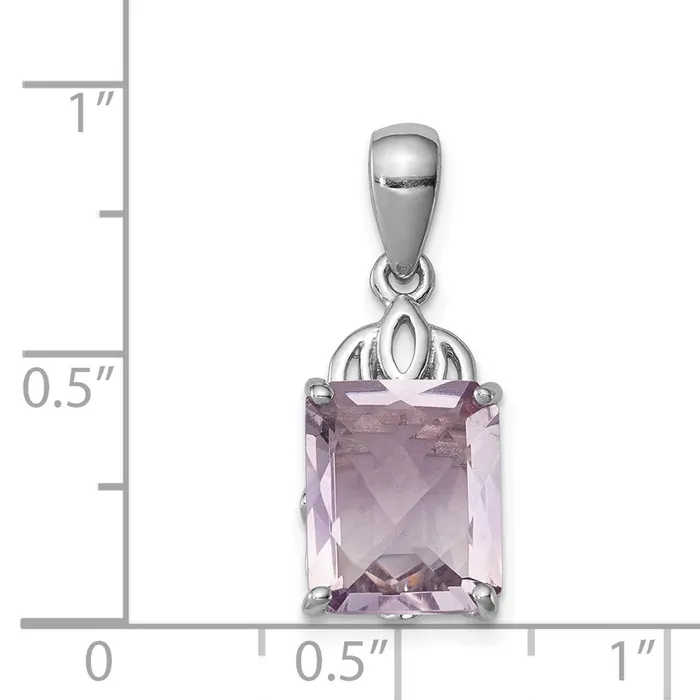 Necklaces Sterling Silver Rhodiumplated Pink Quartz Pendant Goldia