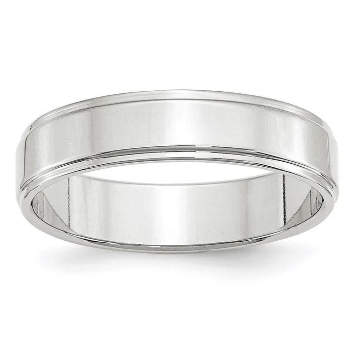 Rings Goldia Solid 14K White Gold 5mm Flat with Step Edge MensWomens Wedding Band Ring Size 85 Rings Goldia Solid 14K White Gold 5mm Flat with Step Edge MensWomens Wedding Band Ring Size 85