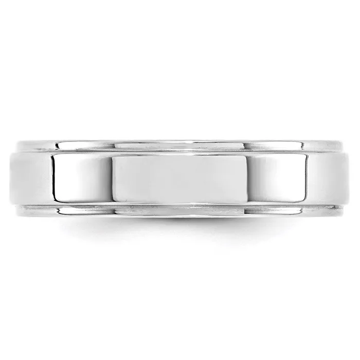 Rings Goldia Solid 14K White Gold 5mm Flat with Step Edge MensWomens Wedding Band Ring Size 85 Rings Goldia Solid 14K White Gold 5mm Flat with Step Edge MensWomens Wedding Band Ring Size 85