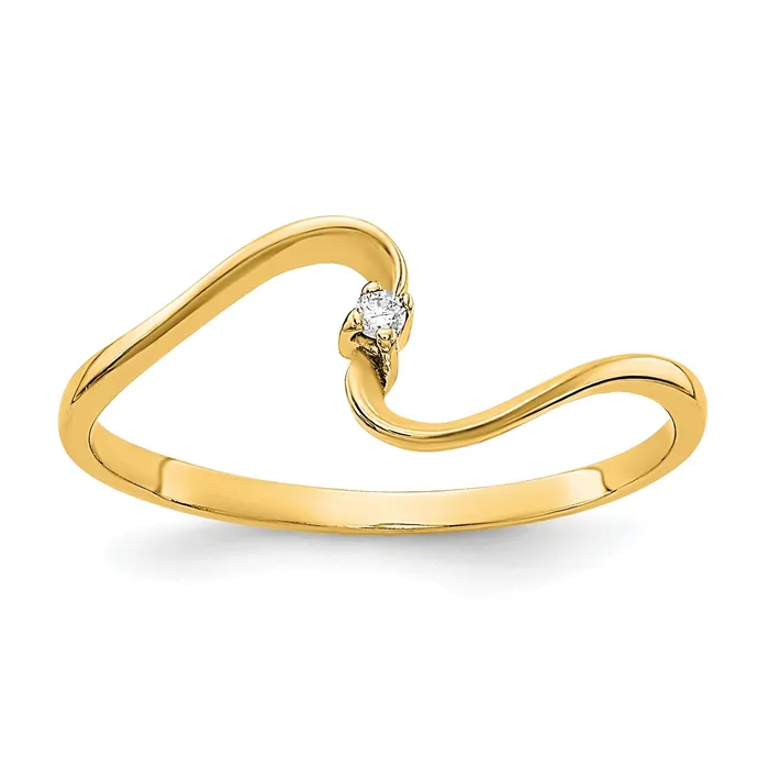 Rings Goldia Solid 14k Yellow Gold A Simulated CZ Ring