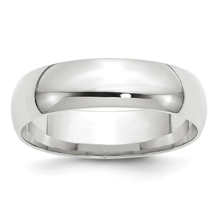 Rings Goldia Solid 18K White Gold 6mm Light Weight Comfort Fit MensWomens Wedding Band Ring Size 9