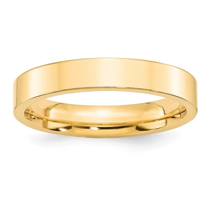 Rings Goldia Solid 18K Yellow Gold 4mm Standard Flat Comfort Fit MensWomens Wedding Band Ring Size 8 Rings Goldia Solid 18K Yellow Gold 4mm Standard Flat Comfort Fit MensWomens Wedding Band Ring Size 8