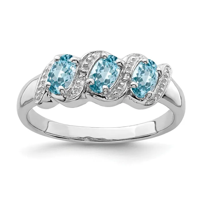Rings Goldia Sterling Silver Rhodium Light Swiss Blue Topaz u0026 Diamond Ring Rings Goldia Sterling Silver Rhodium Light Swiss Blue Topaz u0026 Diamond Ring