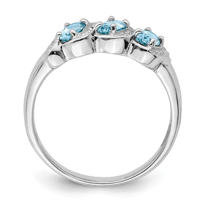 Rings Goldia Sterling Silver Rhodium Light Swiss Blue Topaz u0026 Diamond Ring