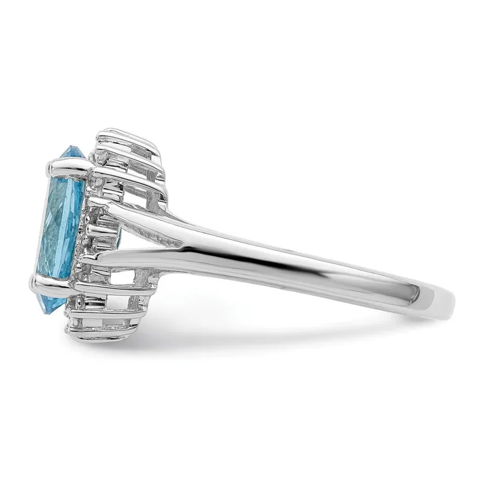 Rings Goldia Sterling Silver Rhodium Light Swiss Blue Topaz u0026 Diamond Ring