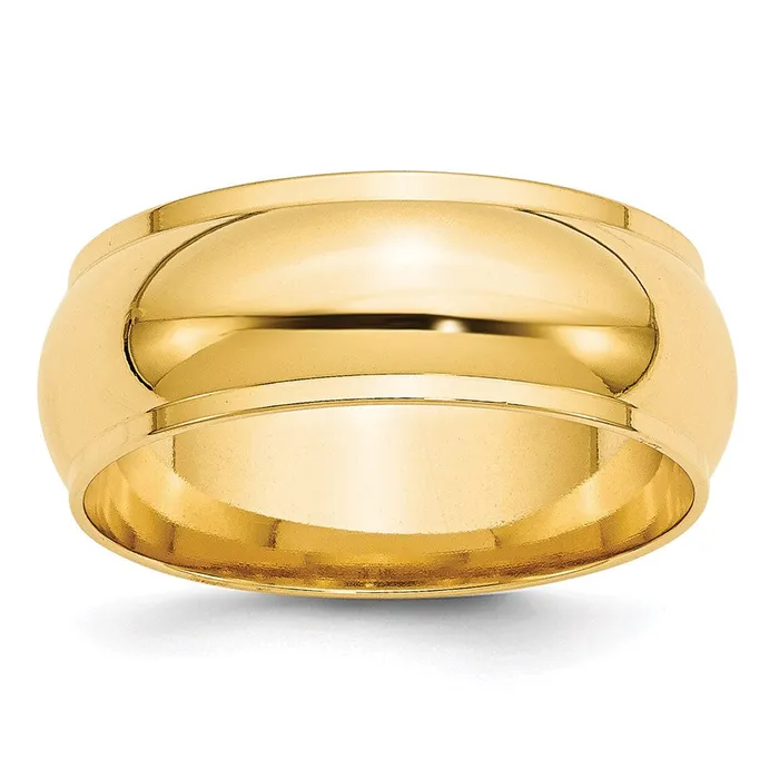 Rings Solid 18K Yellow Gold 8mm Half Round with Edge MensWomens Wedding Band Ring Size 45 Goldia Rings Solid 18K Yellow Gold 8mm Half Round with Edge MensWomens Wedding Band Ring Size 45 Goldia