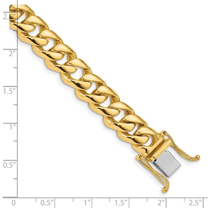 Solid 14K Yellow Gold 20 inch 96mm Hand Polished Rounded Curb Link with Box Catch Clasp Chain Necklace MDS Necklaces Solid 14K Yellow Gold 20 inch 96mm Hand Polished Rounded Curb Link with Box Catch Clasp Chain Necklace MDS Necklaces