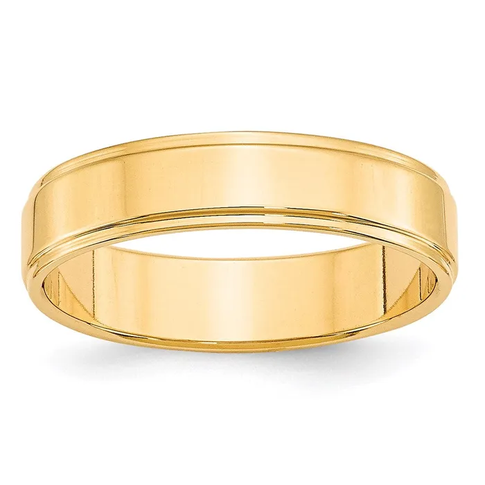 Solid 18K Yellow Gold 5mm Flat with Step Edge MensWomens Wedding Band Ring Size 85 Goldia Rings Solid 18K Yellow Gold 5mm Flat with Step Edge MensWomens Wedding Band Ring Size 85 Goldia Rings