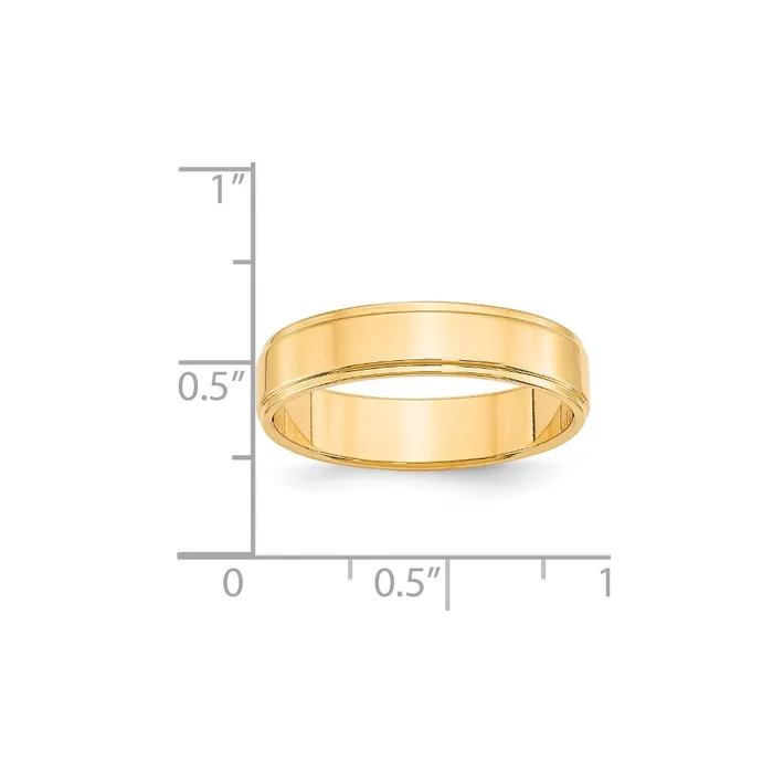 Solid 18K Yellow Gold 5mm Flat with Step Edge MensWomens Wedding Band Ring Size 85 Goldia Rings Solid 18K Yellow Gold 5mm Flat with Step Edge MensWomens Wedding Band Ring Size 85 Goldia Rings