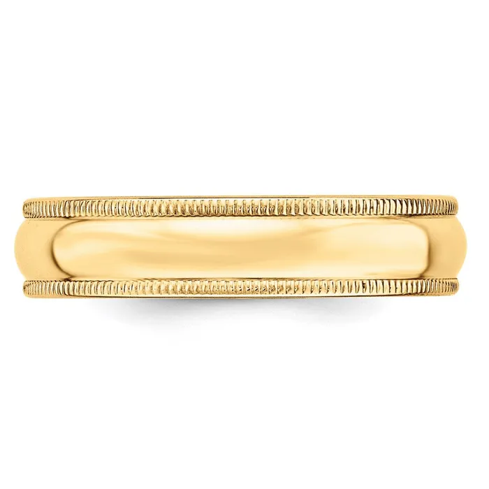 Solid 18K Yellow Gold 5mm Light Weight Milgrain Half Round MensWomens Wedding Band Ring Size 10 Goldia Rings Solid 18K Yellow Gold 5mm Light Weight Milgrain Half Round MensWomens Wedding Band Ring Size 10 Goldia Rings