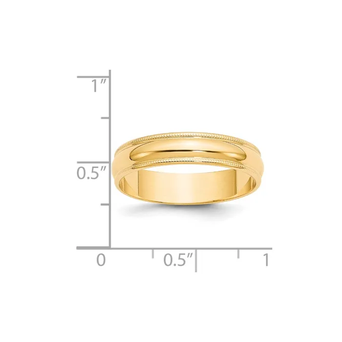 Solid 18K Yellow Gold 5mm Light Weight Milgrain Half Round MensWomens Wedding Band Ring Size 10 Goldia Rings Solid 18K Yellow Gold 5mm Light Weight Milgrain Half Round MensWomens Wedding Band Ring Size 10 Goldia Rings