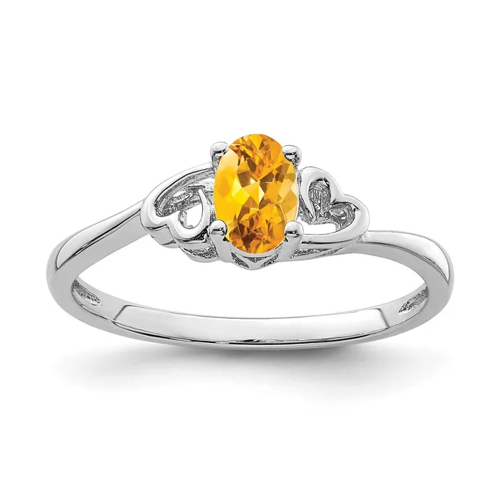 Sterling Silver Rhodiumplated Citrine Ring Goldia Rings