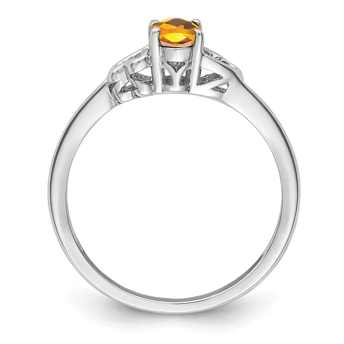 Sterling Silver Rhodiumplated Citrine Ring Goldia Rings