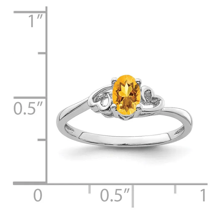 Sterling Silver Rhodiumplated Citrine Ring Goldia Rings