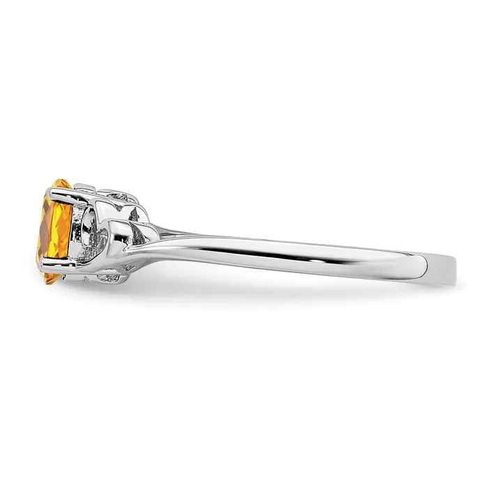 Sterling Silver Rhodiumplated Citrine Ring Goldia Rings