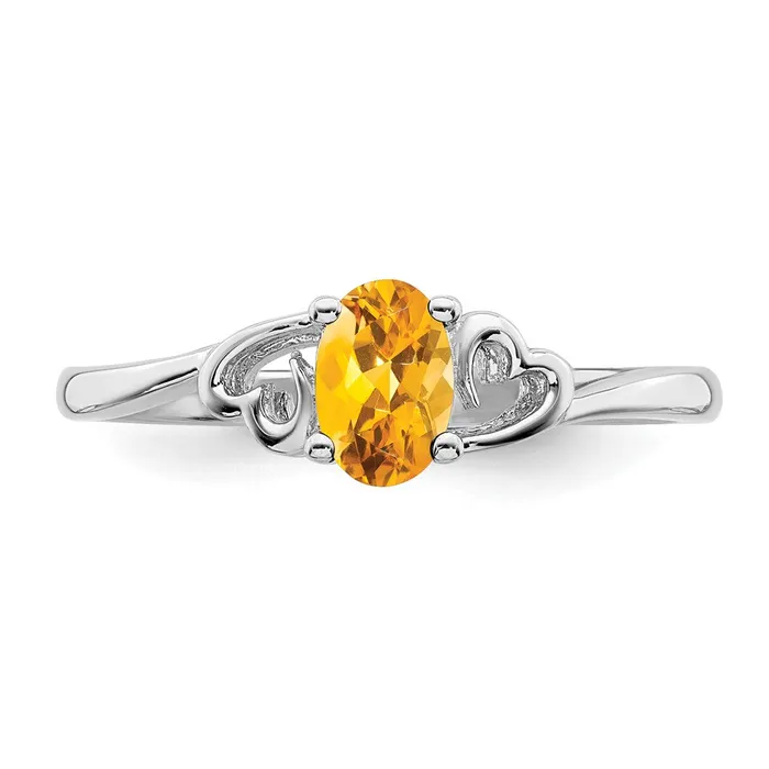 Sterling Silver Rhodiumplated Citrine Ring Goldia Rings