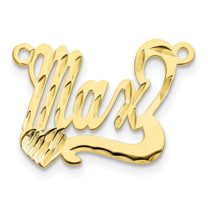 10K Diamondcut Heart Name Plate TreasureFineJewelers Necklaces