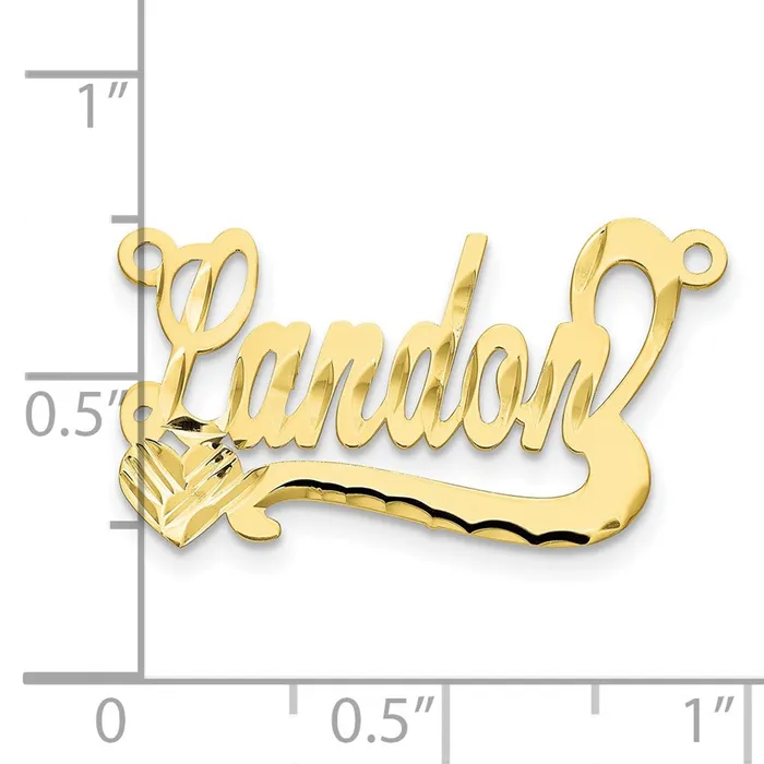 10K Diamondcut Heart Name Plate TreasureFineJewelers Necklaces