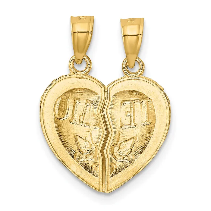 14k Break Apart Diamondcut TE AMO Heart Pendant TreasureFineJewelers Necklaces