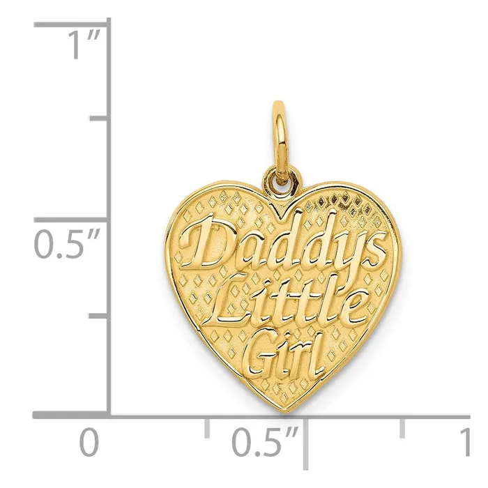 14k DADDYS LITTLE GIRL Charm TreasureFineJewelers Charm Necklaces