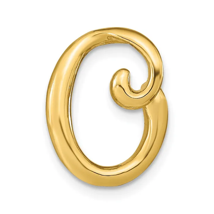 14k Yellow Gold Polished Letter O Initial Slide TreasureFineJewelers Necklaces 14k Yellow Gold Polished Letter O Initial Slide TreasureFineJewelers Necklaces