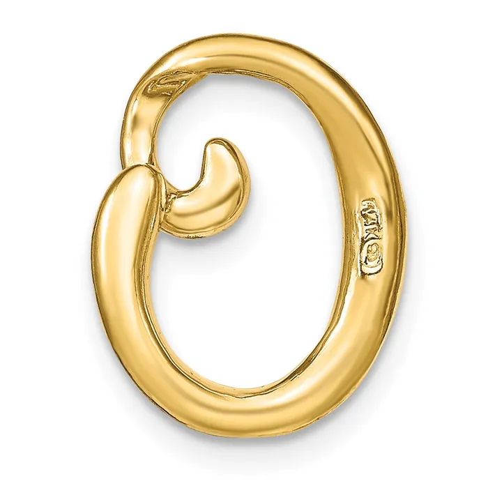 14k Yellow Gold Polished Letter O Initial Slide TreasureFineJewelers Necklaces