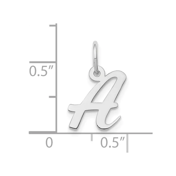 Charm Necklaces TreasureFineJewelers 10k White Gold Small Script Initial A Charm
