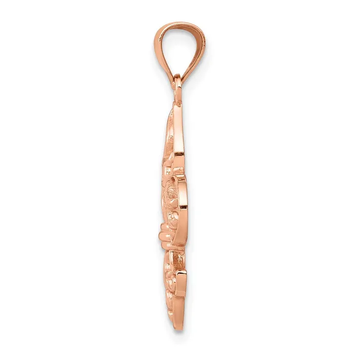 Necklaces 14k Rose Gold Fleur de lis Pendant TreasureFineJewelers