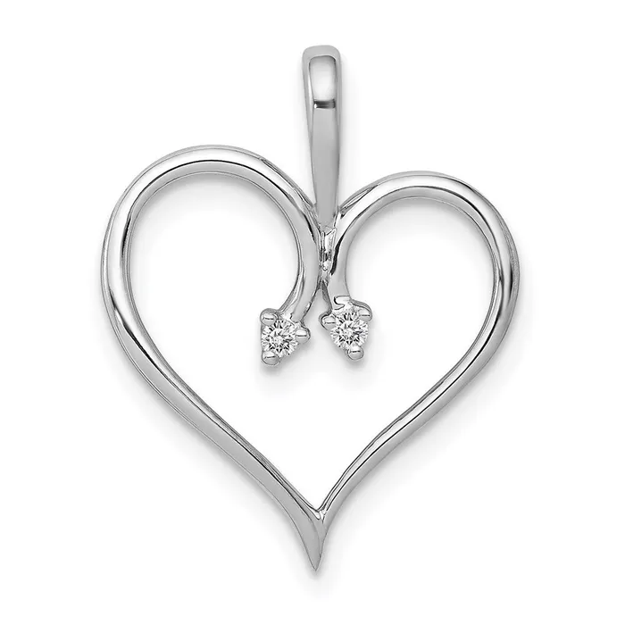 Necklaces 14k White Gold AA 02ct Diamond Heart Pendant TreasureFineJewelers Necklaces 14k White Gold AA 02ct Diamond Heart Pendant TreasureFineJewelers