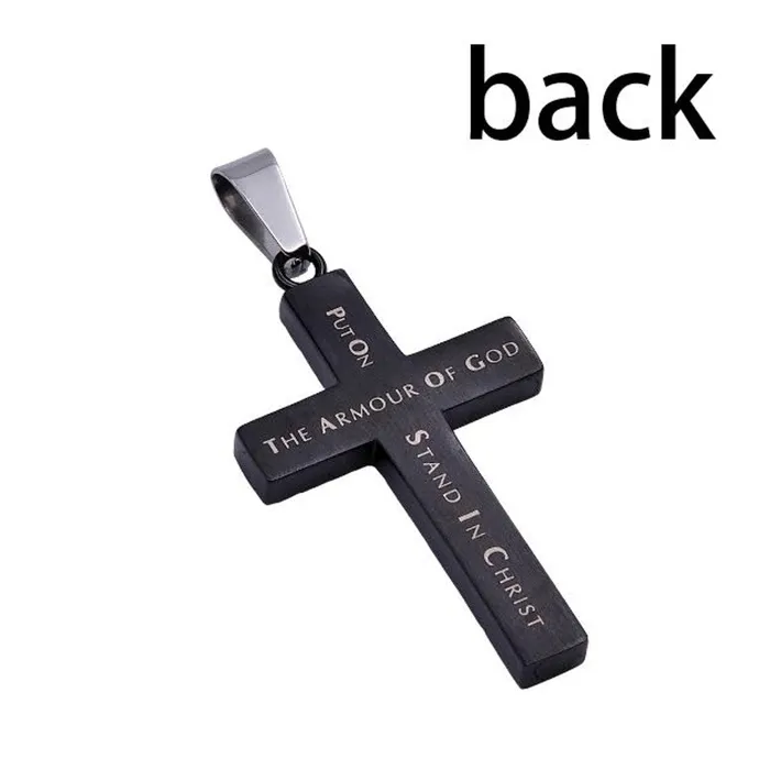 North Arrow Shop Necklaces Ephesians 611 ARMOR OF GOD Stainless Steel Engraved Black Cross Necklace North Arrow Shop Necklaces Ephesians 611 ARMOR OF GOD Stainless Steel Engraved Black Cross Necklace