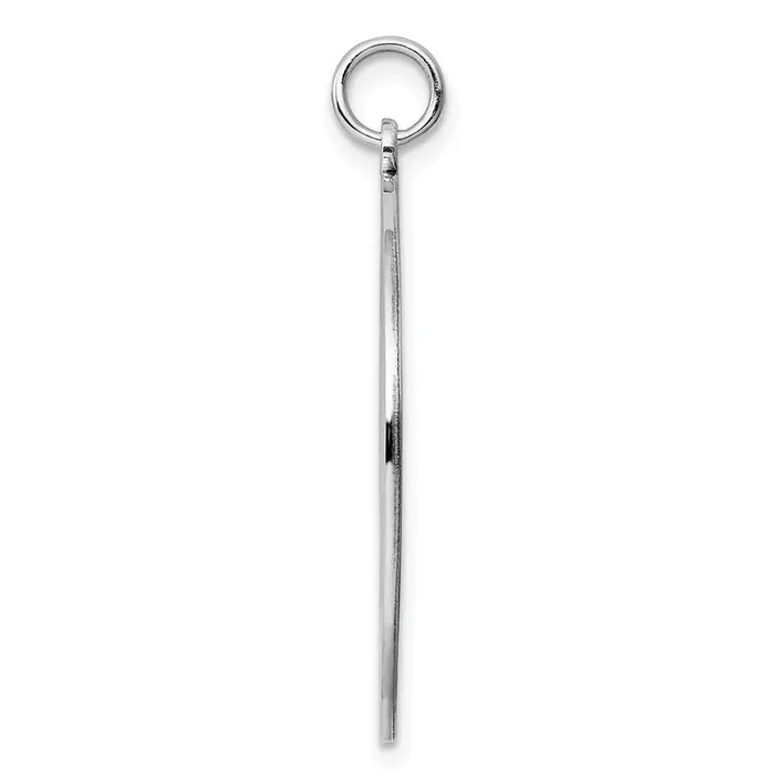 Rings TreasureFineJewelers Sterling Silver Rhodplated Eng Rnd Polish FrontSatin Back Disc Charm