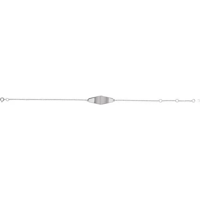 Sterling Silver Curved Bar 67 Bracelet TreasureFineJewelers Bracelets