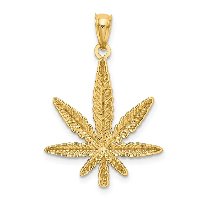 TreasureFineJewelers 14K Leaf Pendant Necklaces