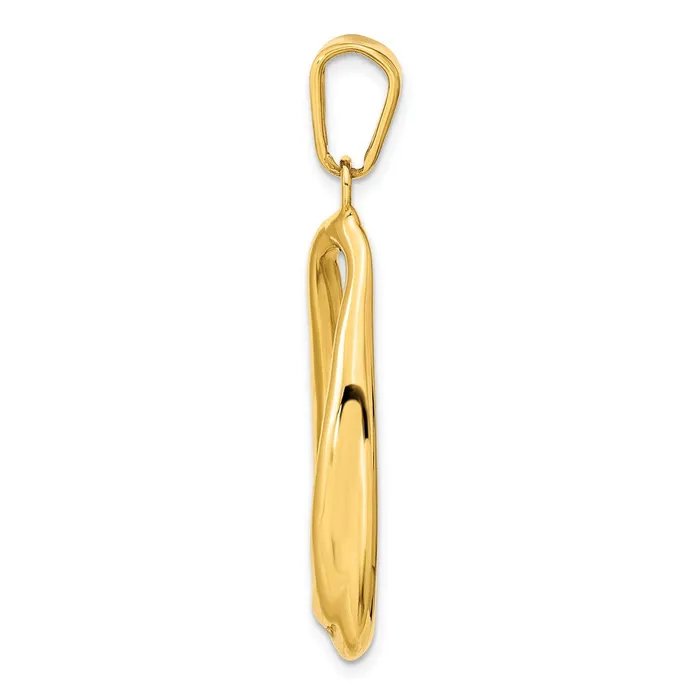 TreasureFineJewelers 14k Polished Hollow Oval Pendant Necklaces