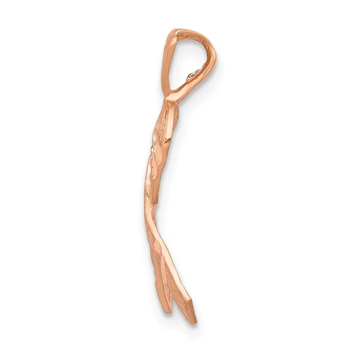 TreasureFineJewelers 14k Rose Gold Diamondcut Awareness Pendant Necklaces