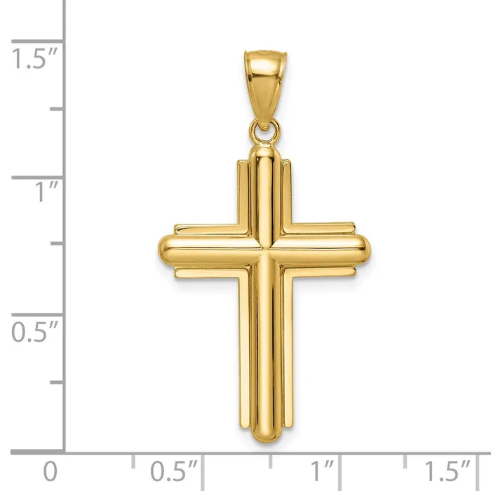 TreasureFineJewelers Necklaces 14k Beveled Cross Pendant