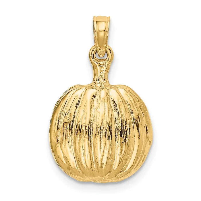 TreasureFineJewelers Necklaces 14k Enameled Inside 3D CutOut Pumpkin Pendant