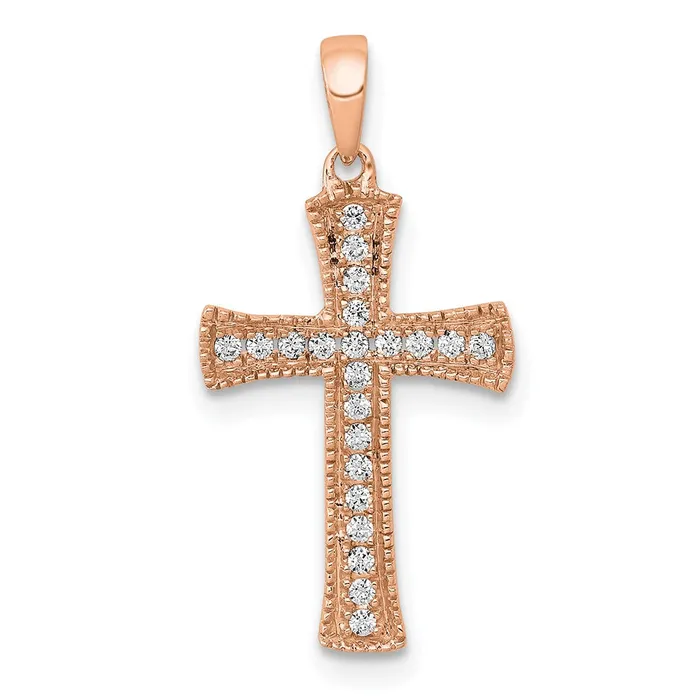 TreasureFineJewelers Necklaces 14k Rose Gold Diamond Pendant