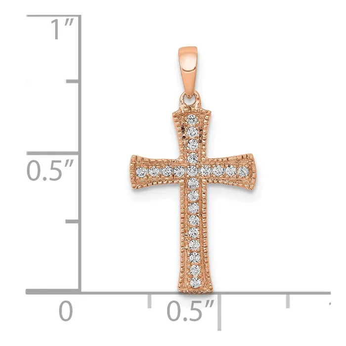TreasureFineJewelers Necklaces 14k Rose Gold Diamond Pendant