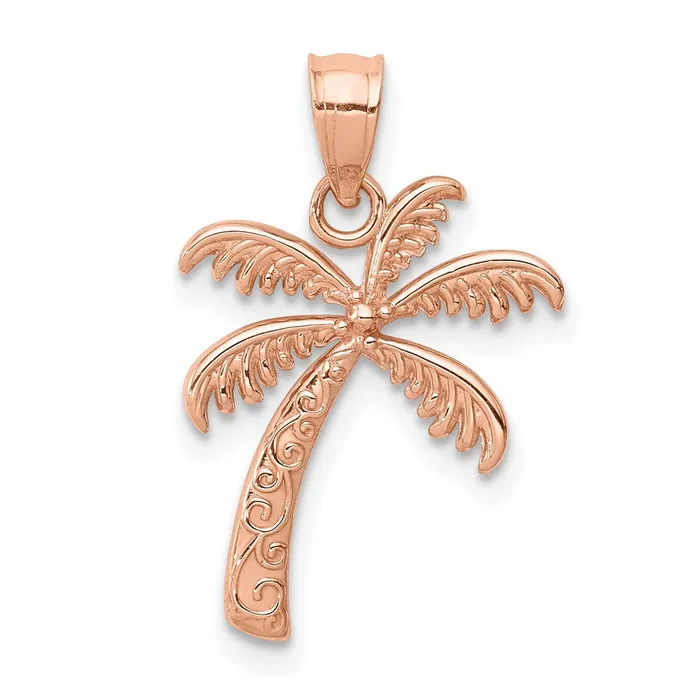 TreasureFineJewelers Necklaces 14K Rose Polished Palm Tree Pendant