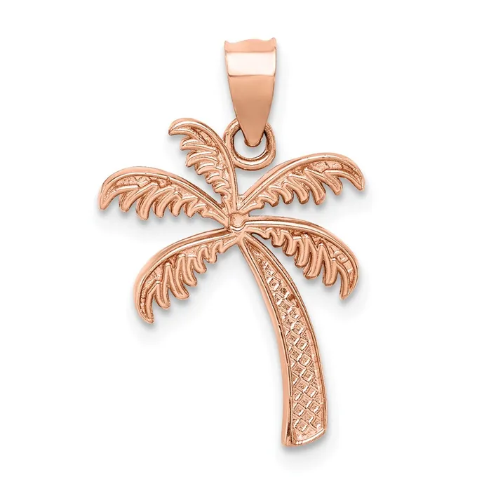 TreasureFineJewelers Necklaces 14K Rose Polished Palm Tree Pendant