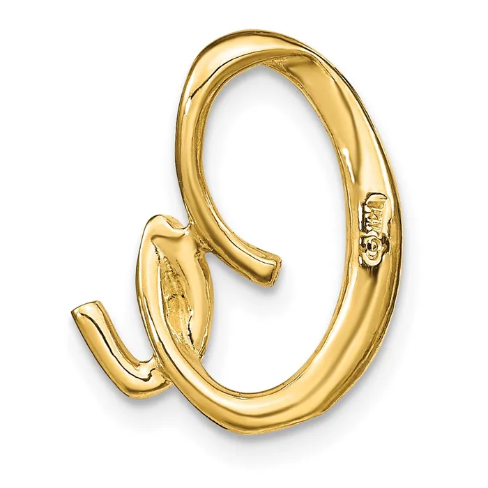 TreasureFineJewelers Necklaces 14k Yellow Gold Polished Letter A Initial Slide