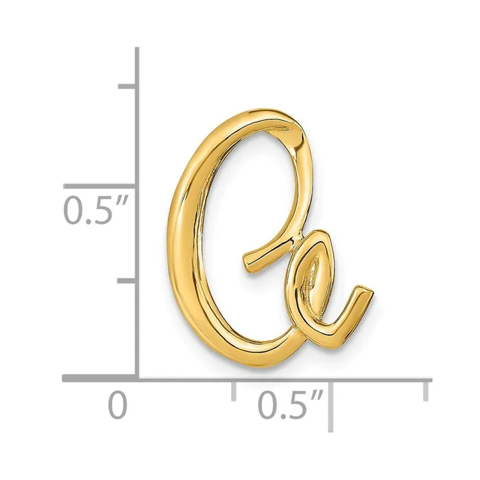 TreasureFineJewelers Necklaces 14k Yellow Gold Polished Letter A Initial Slide